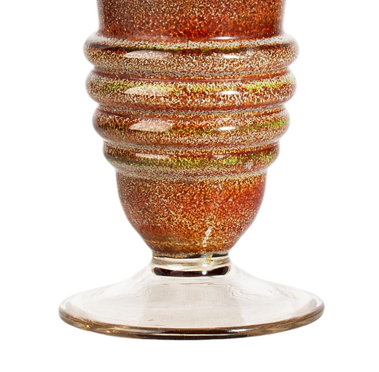 Mid 20th Century Modern Barbini Like Enameled Murano Glass Trumpet Vase, Italy photo 1350.0