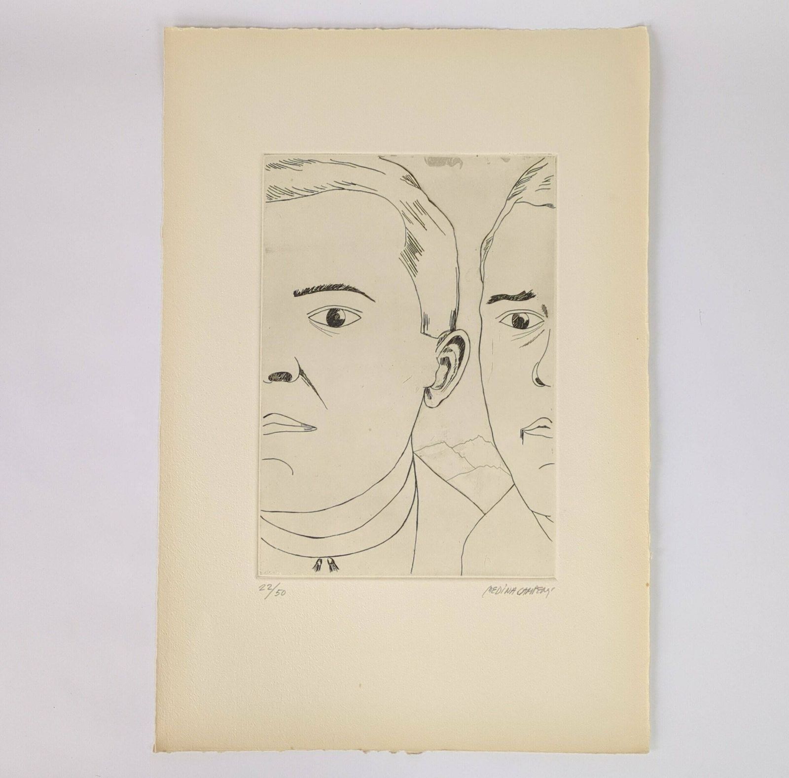 Vintage Signed Medina Campeny 1969 Etching Art Print, Signed And Numbered Catalan Art Engraving