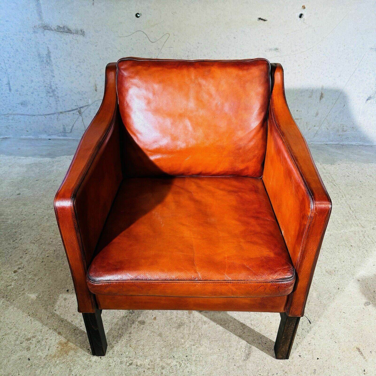 Fantastic 1970s Vintage Danish Cognac Leather Armchair & Footstool photo 1293.0