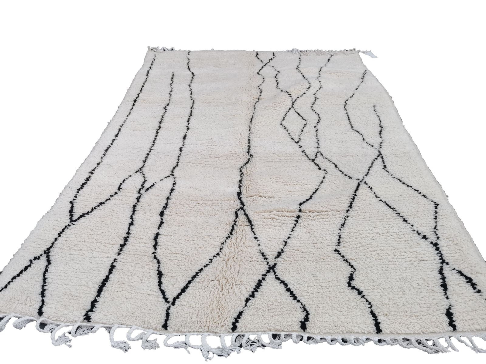 No Custom Fee. 7.8x5.2 Ft/ Large Cream Handmade Moroccan Beni Ouarain Rug Berber Carpet. Natural Wool  240x160cm photo for sale