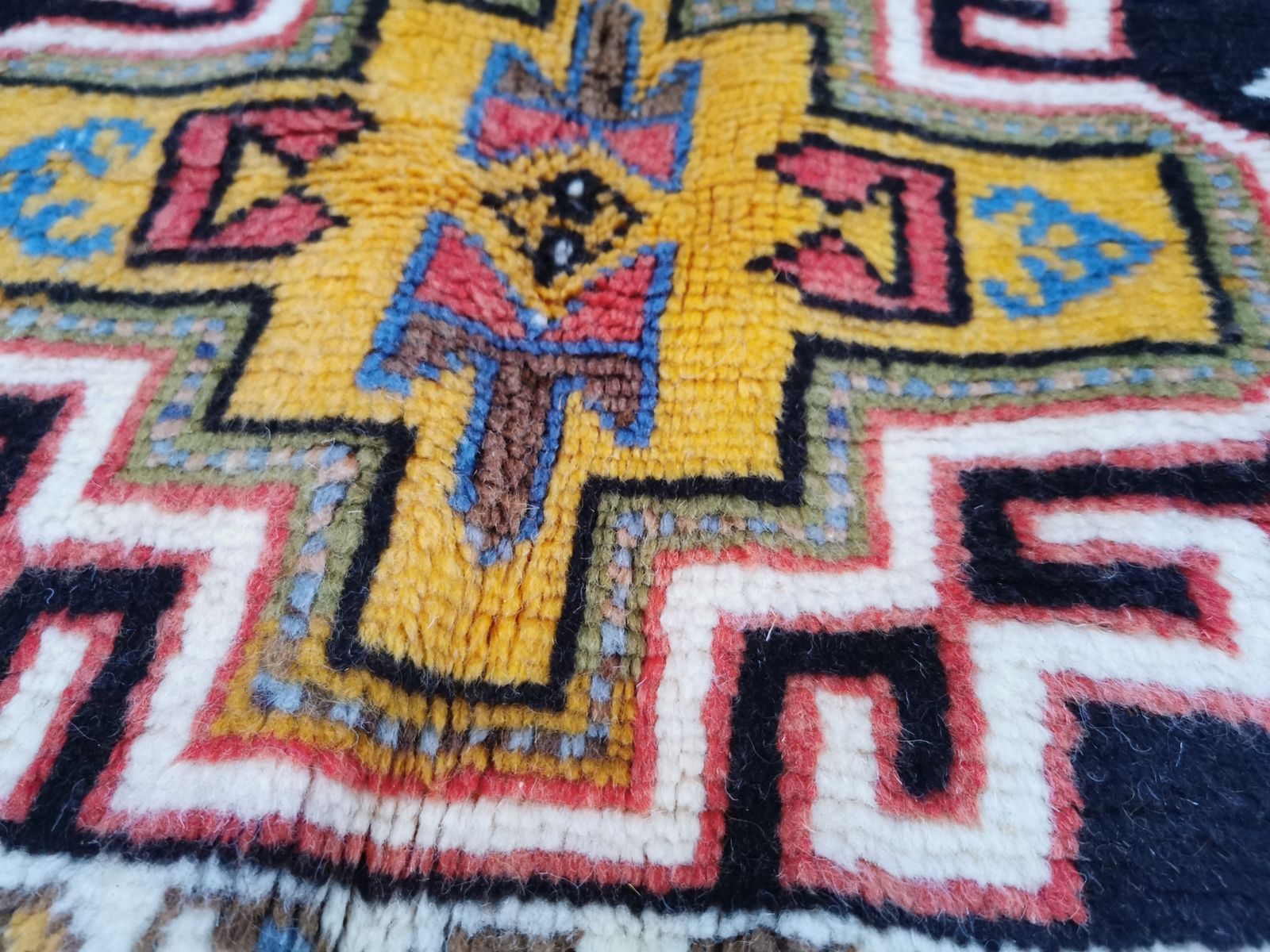 photo for sale No Custom Fee/ Traditional Handmade Moroccan Berber Rug /Colourful Natural Dyes Camel Wool Carpet 8.5x4.5 Ft/ 260x140cm