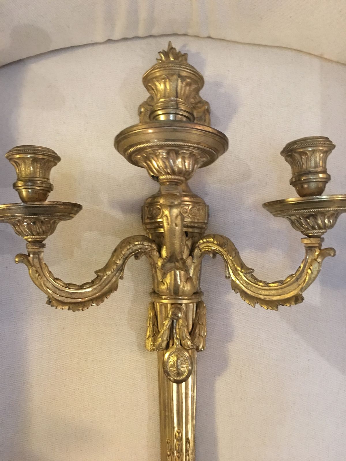 Pair Of French Appliques In Ormolu Louis XVI  18th Century. photo furniture