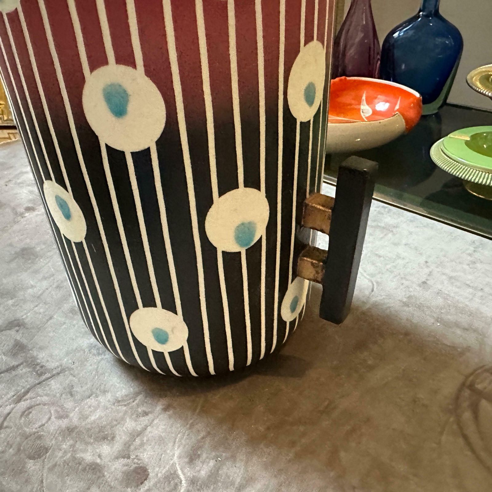 1960s Mid Century Modern Hand Painted Ceramic Italian Vase By Bellaria photo 750.0