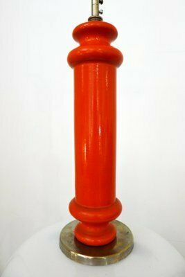 Vintage Space Age Pendant Light In Orange Wood & Opaline Lampshade, 1960s photo buy