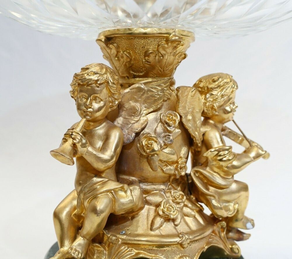 Pair Empire Candelabras Rock Crystal Gilt Candles photo Home Decor
