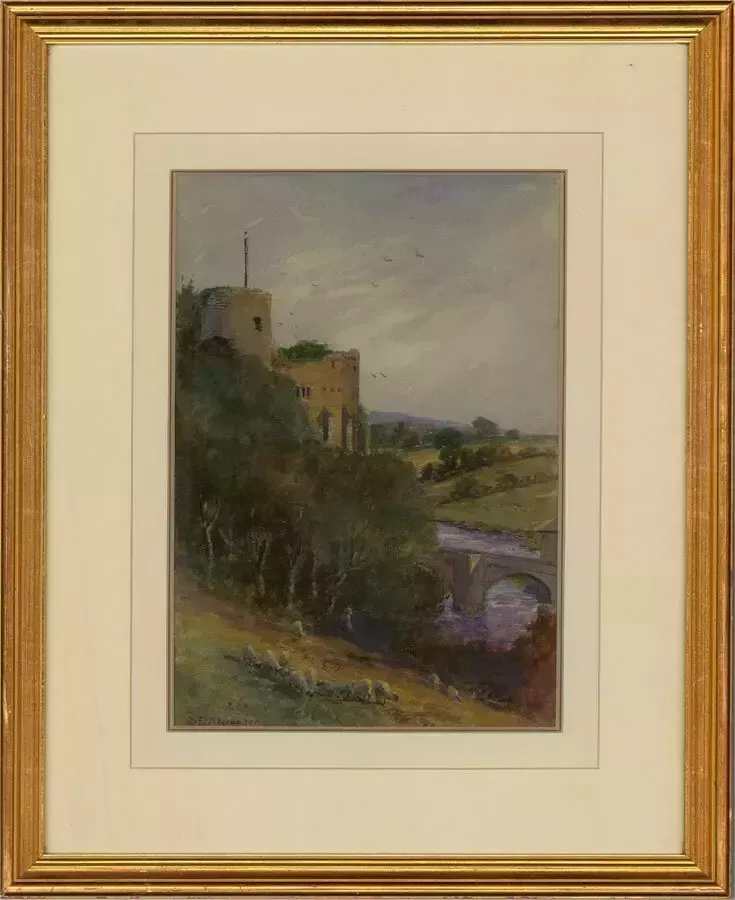 George Edward Alexander (1865 1931)   Watercolour, The Castle Ruins