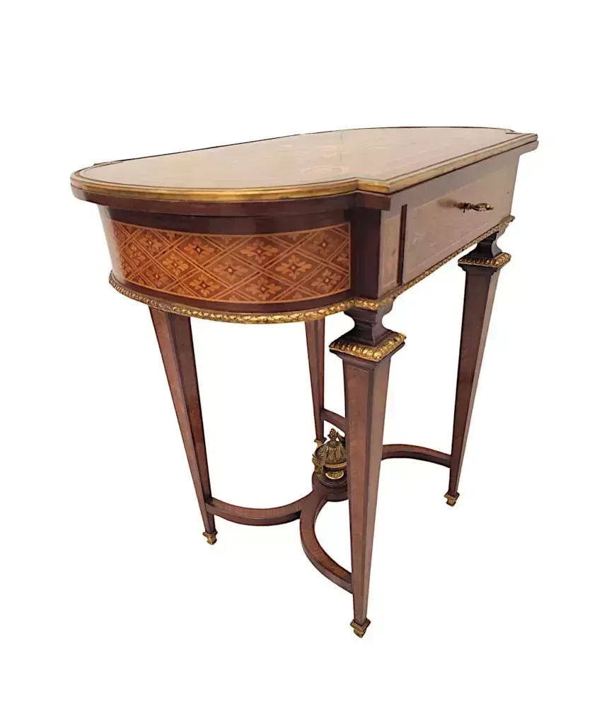 A Very Rare Late 19th Century Marquetry Inlaid Ladies Work Or Lamp Table photo buy