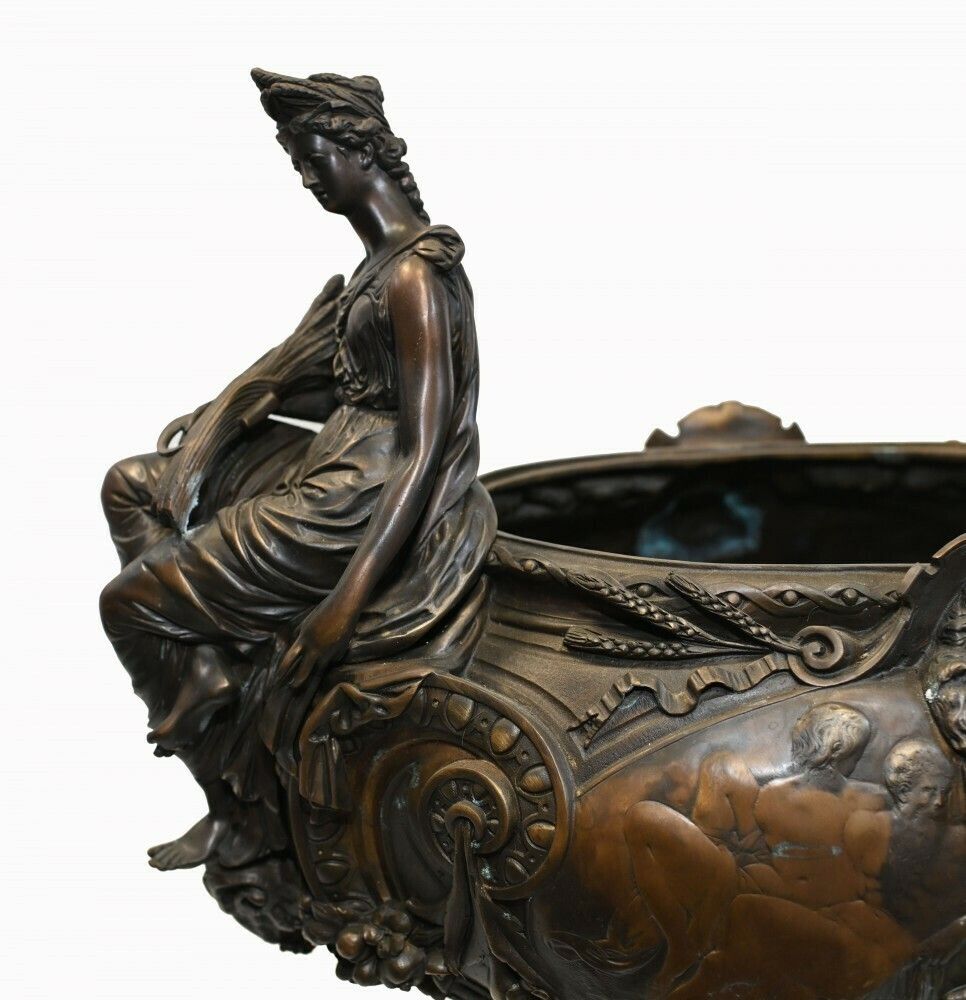 Monumental Bronze Bowl Centerpiece French Classical Lerolle Freres photo 3995.0