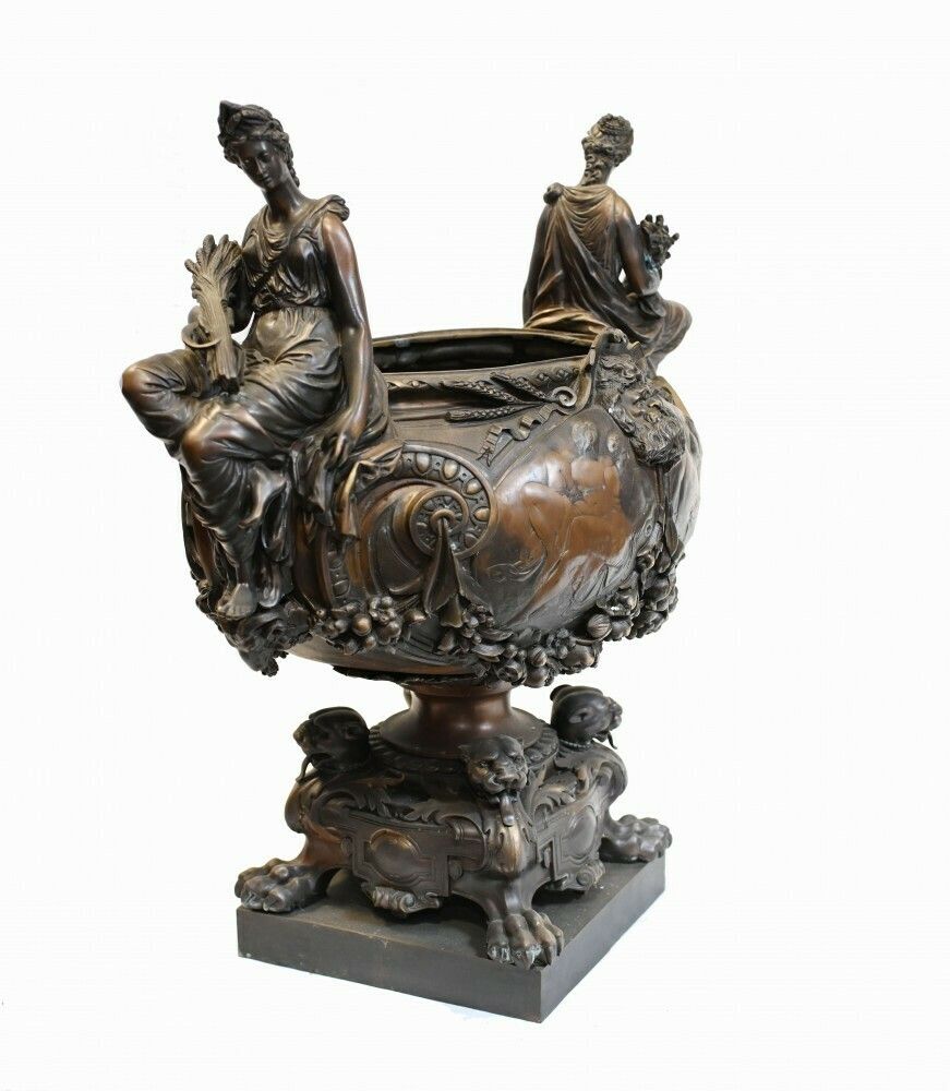 Monumental Bronze Bowl Centerpiece French Classical Lerolle Freres photo vinterior