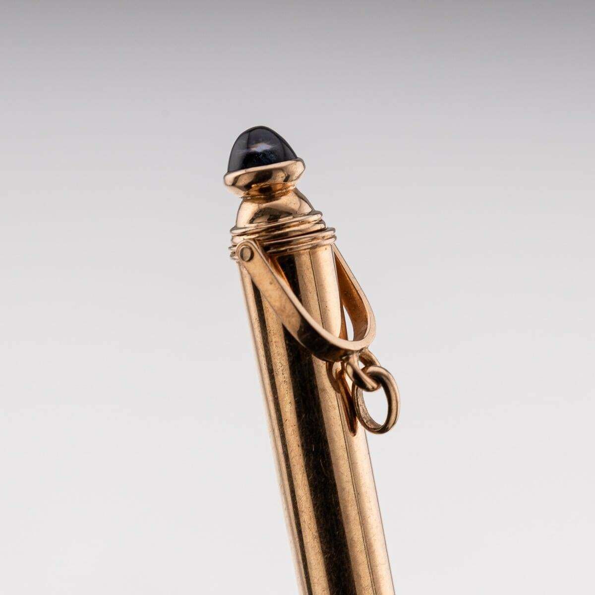 Antique 20th Century French Solid Gold & Sapphire Retractable Pencil C.1900 photo Home Decor