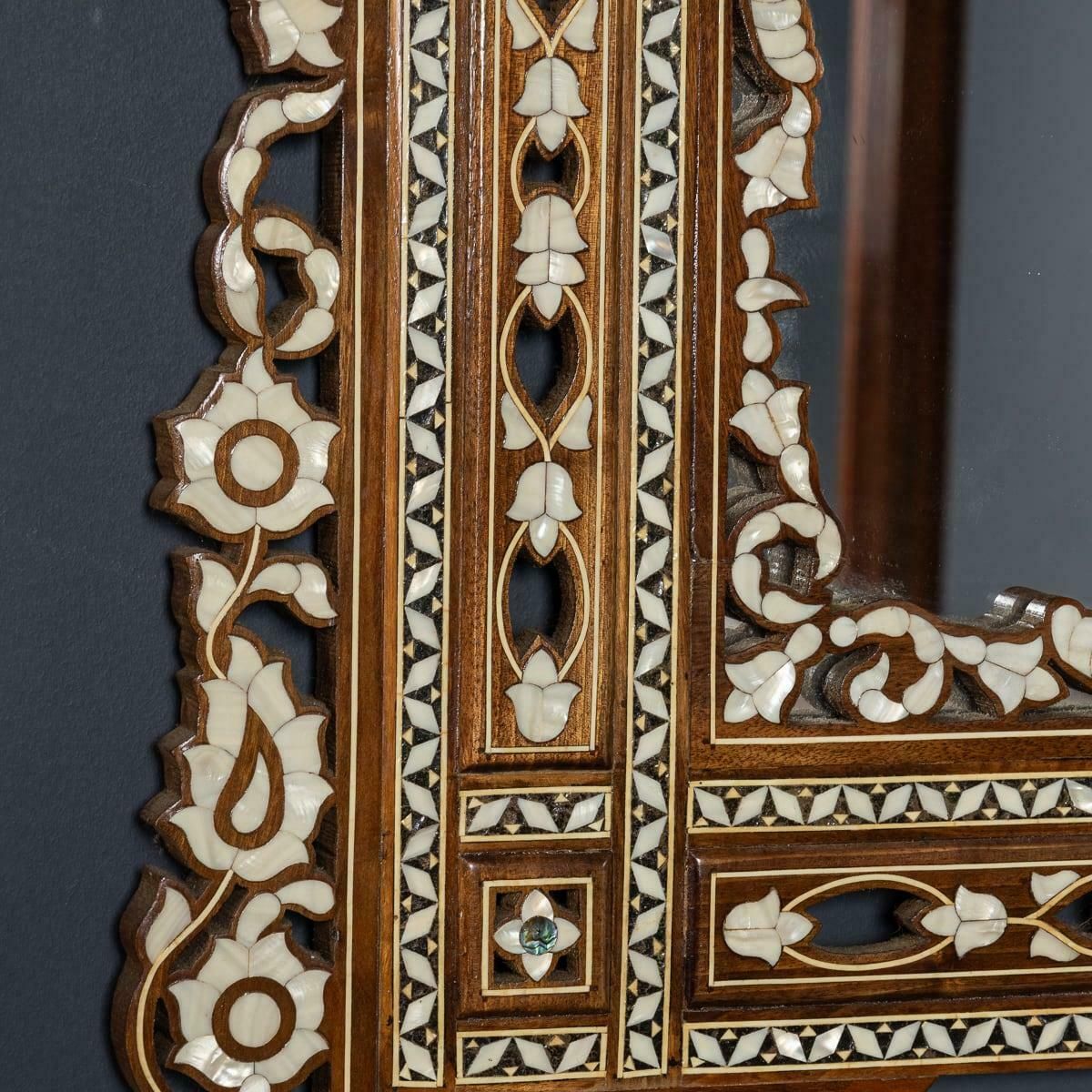 Antique 20th Century Moorish Inlaid Levantine Mirror C.1900 photo vintage