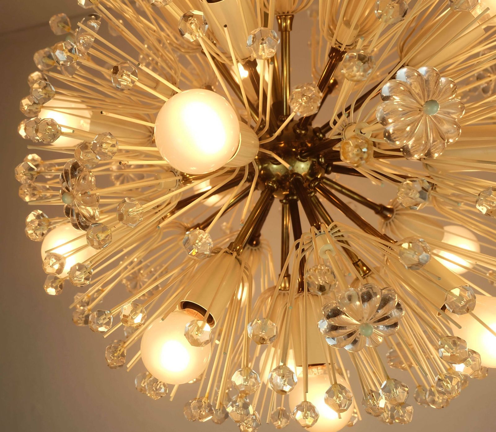 photo furniture Mid Century Austrian Chandelier Emil Stejnar Dandelion Light Sputnik Rupert Nikoll 1950s