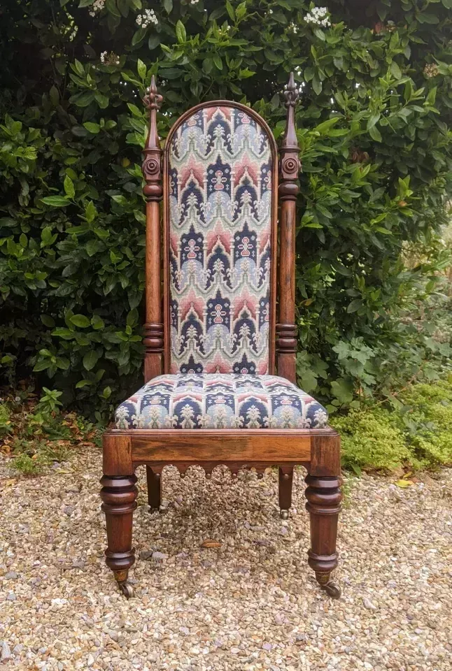 Antique Gothic Rosewood Prie Dieu Chair photo furniture