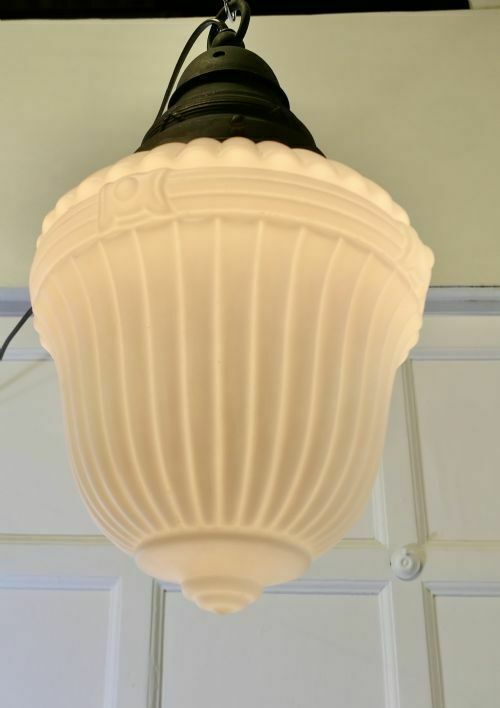 Large Victorian Arts And Crafts Opalescent Ceiling Pendant Light photo Lighting