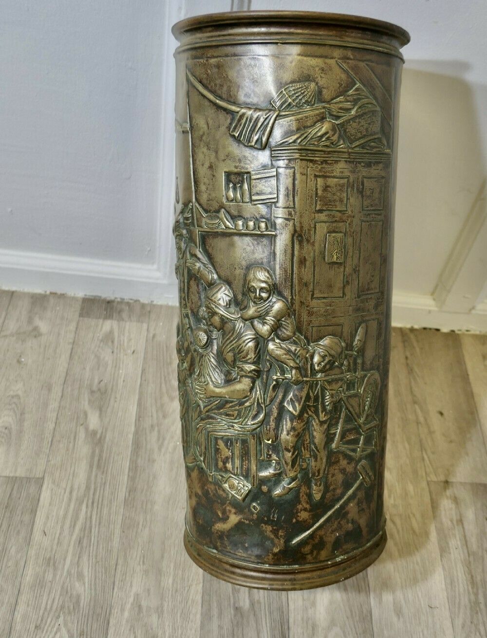 Superb French Brass Stick Stand, Umbrella Stand photo Home Decor