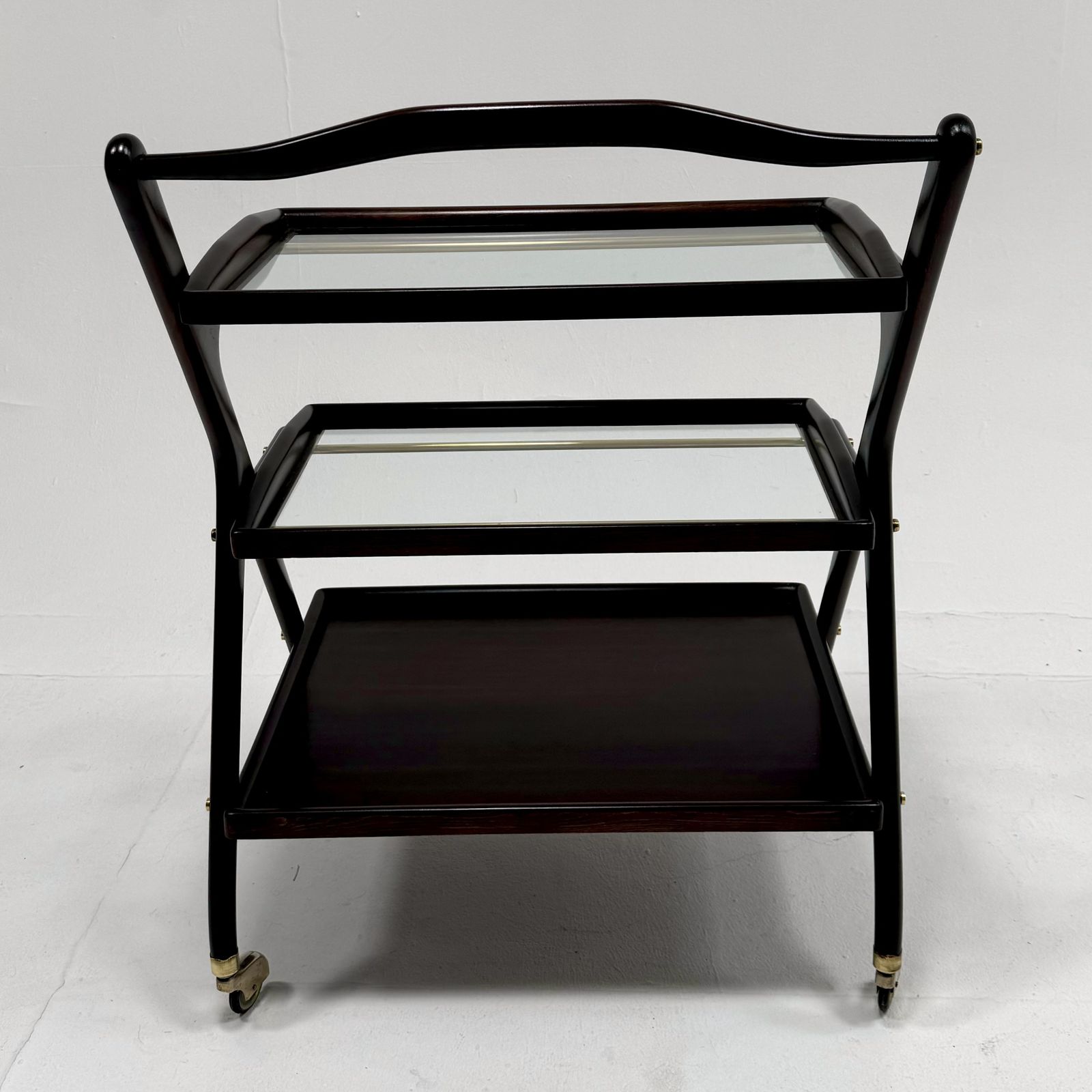 1950s Italian Cesare Lacca Mahgany Bar Cart photo buy