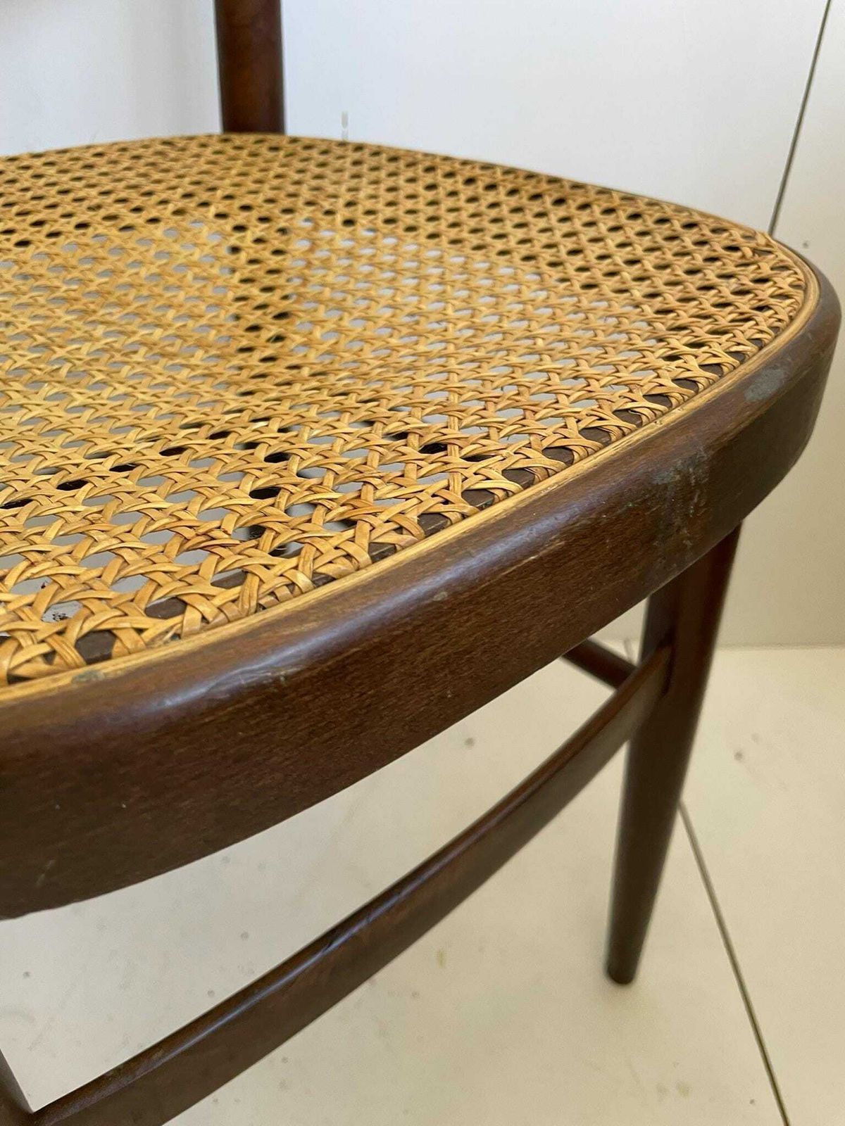 Bistro Cafe Dining Chair With Cane Seat Thonet Designed Circa 1970s photo for sale