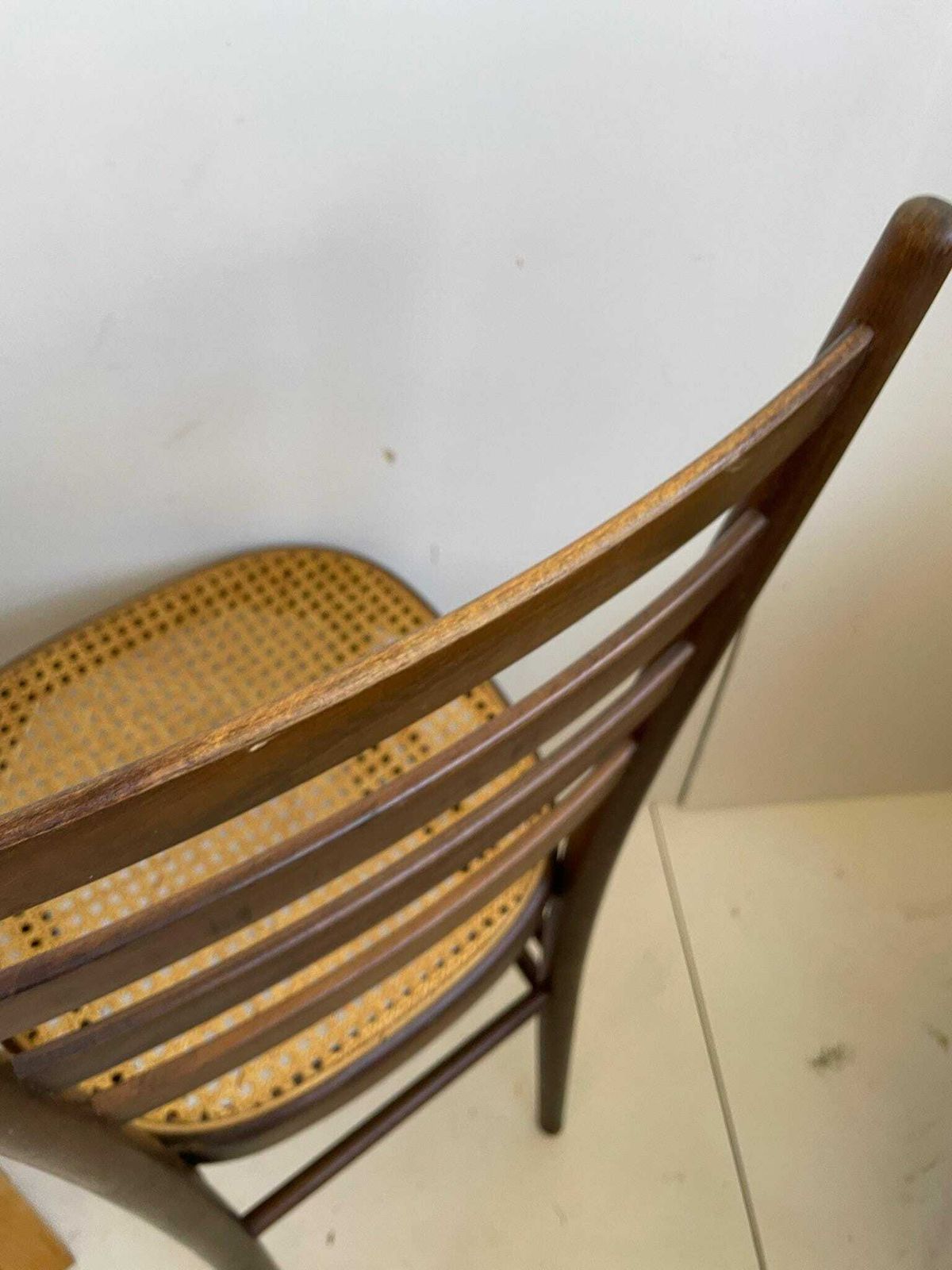 photo furniture Bistro Cafe Dining Chair With Cane Seat Thonet Designed Circa 1970s