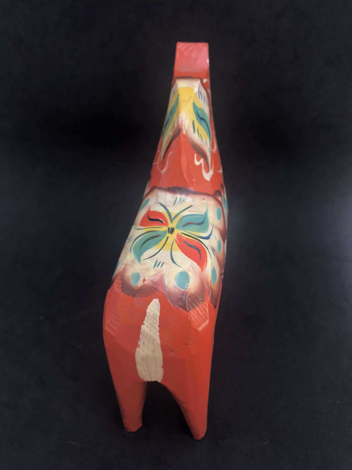 Dala Horse Wooden Figurine Swedish By Nils Olsson 15 Cm Original Sticker Scandinavian Modern Hand Painted Scandinavian Design Red Wood photo buy