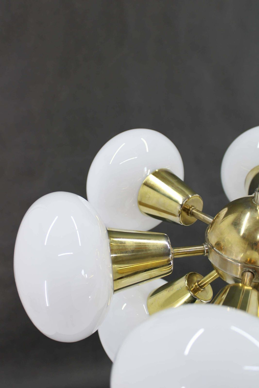 1970s Brass 9 Flamming Chandelier By Sputnik , Czechoslovakia photo buy