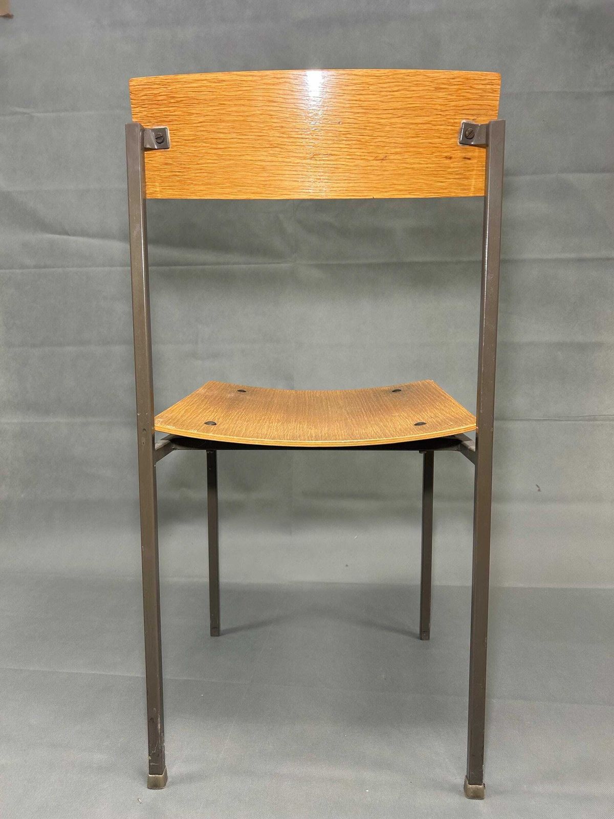 1 Of 8 Vintage Industrial Wood Dining Chairs/Stol Kamnik Designed By Branko Ursic /Vintage School Chair/Office Chair /Industrial Chair 1970s photo for sale