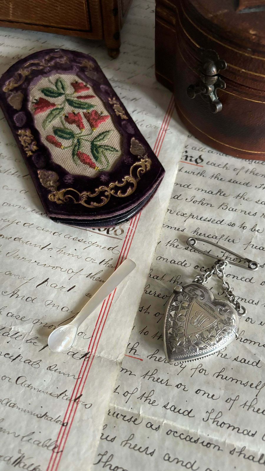 photo buy Antique French Embroidered Cigar / Spectacle Case
