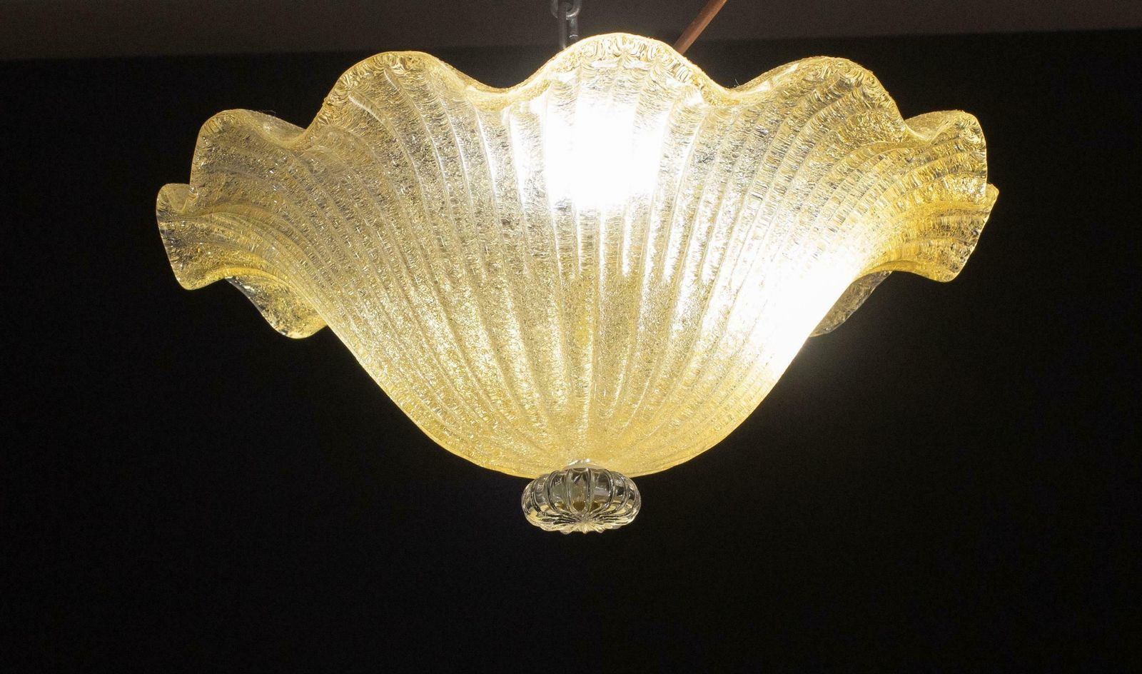 Murano Gold Ceiling Light Flower By Barovier & Toso, 1970 photo furniture