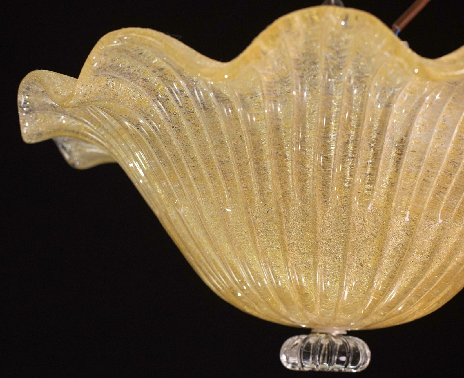 Murano Gold Ceiling Light Flower By Barovier & Toso, 1970 photo buy
