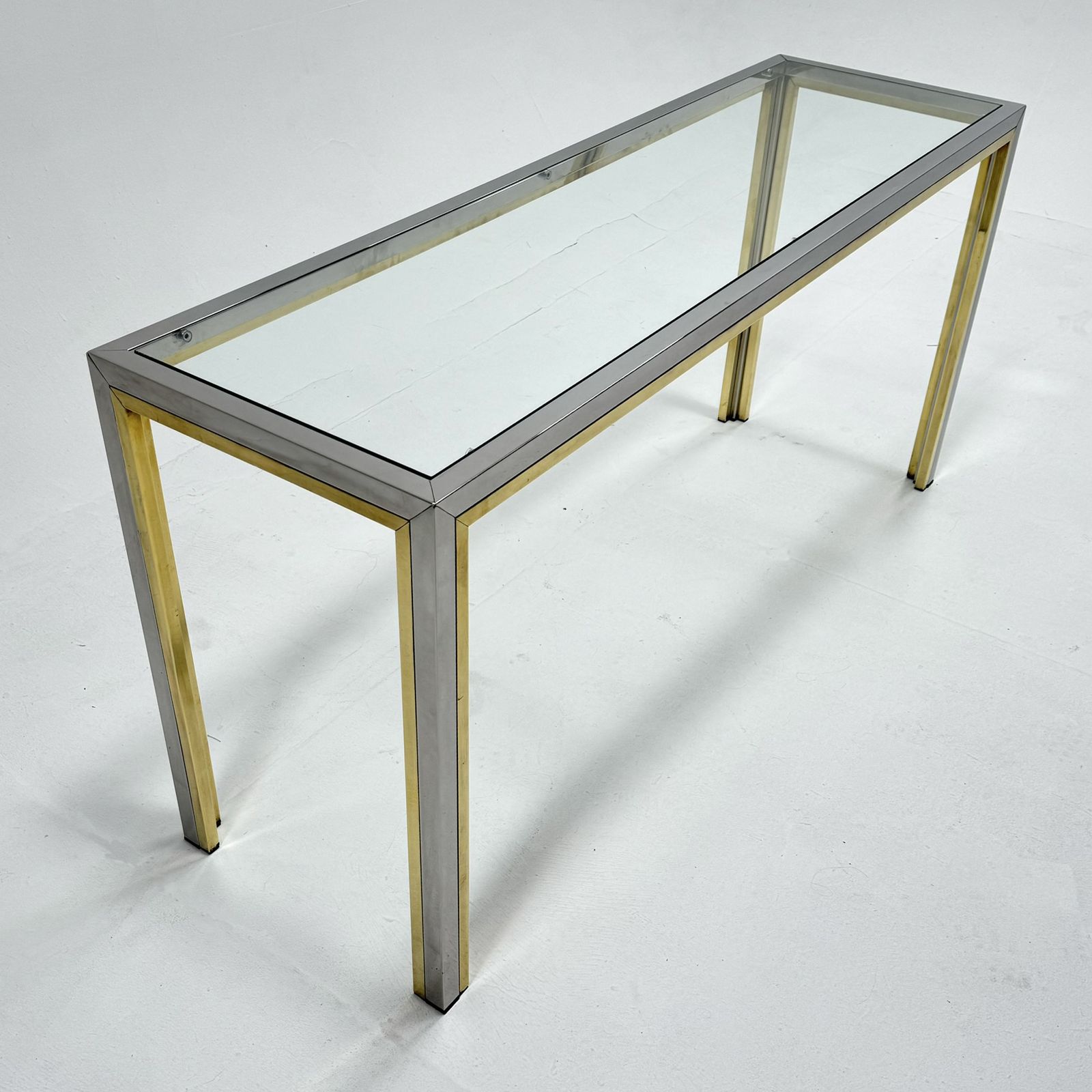 1970s Retro Chrome And Brass Romea Rega Italian Console photo Furniture