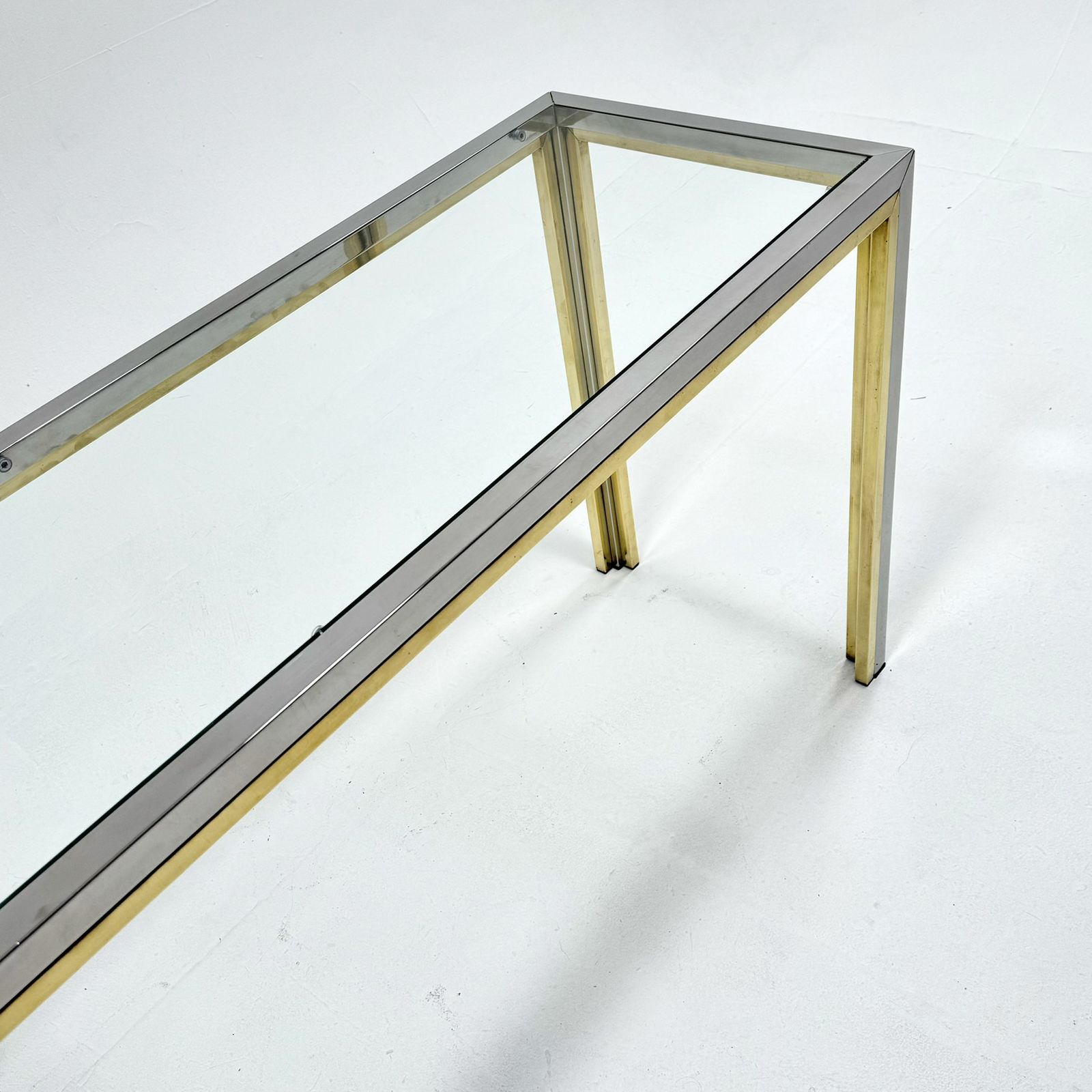 1970s Retro Chrome And Brass Romea Rega Italian Console photo 1475.0