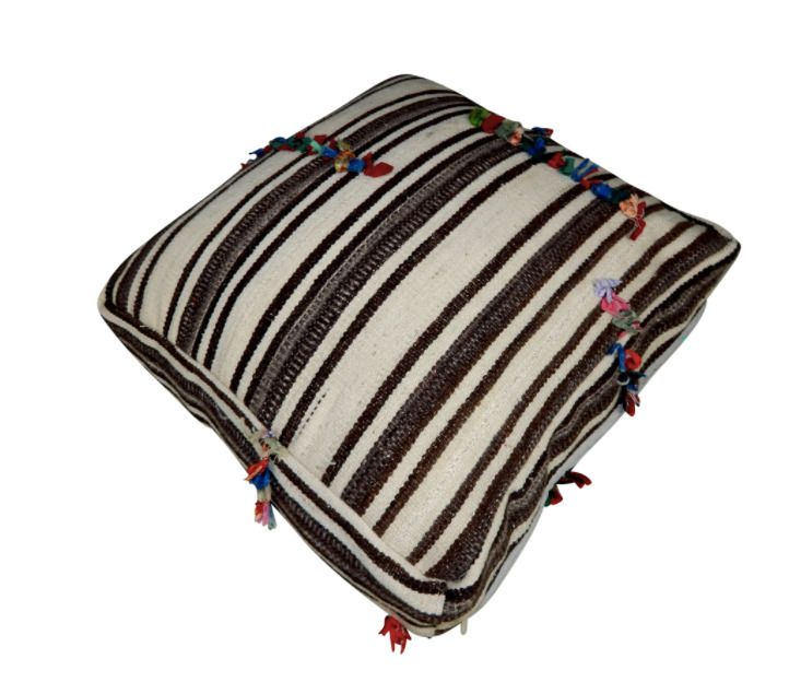 Turkish Kilim Floor Pillow, 21st Century photo furniture