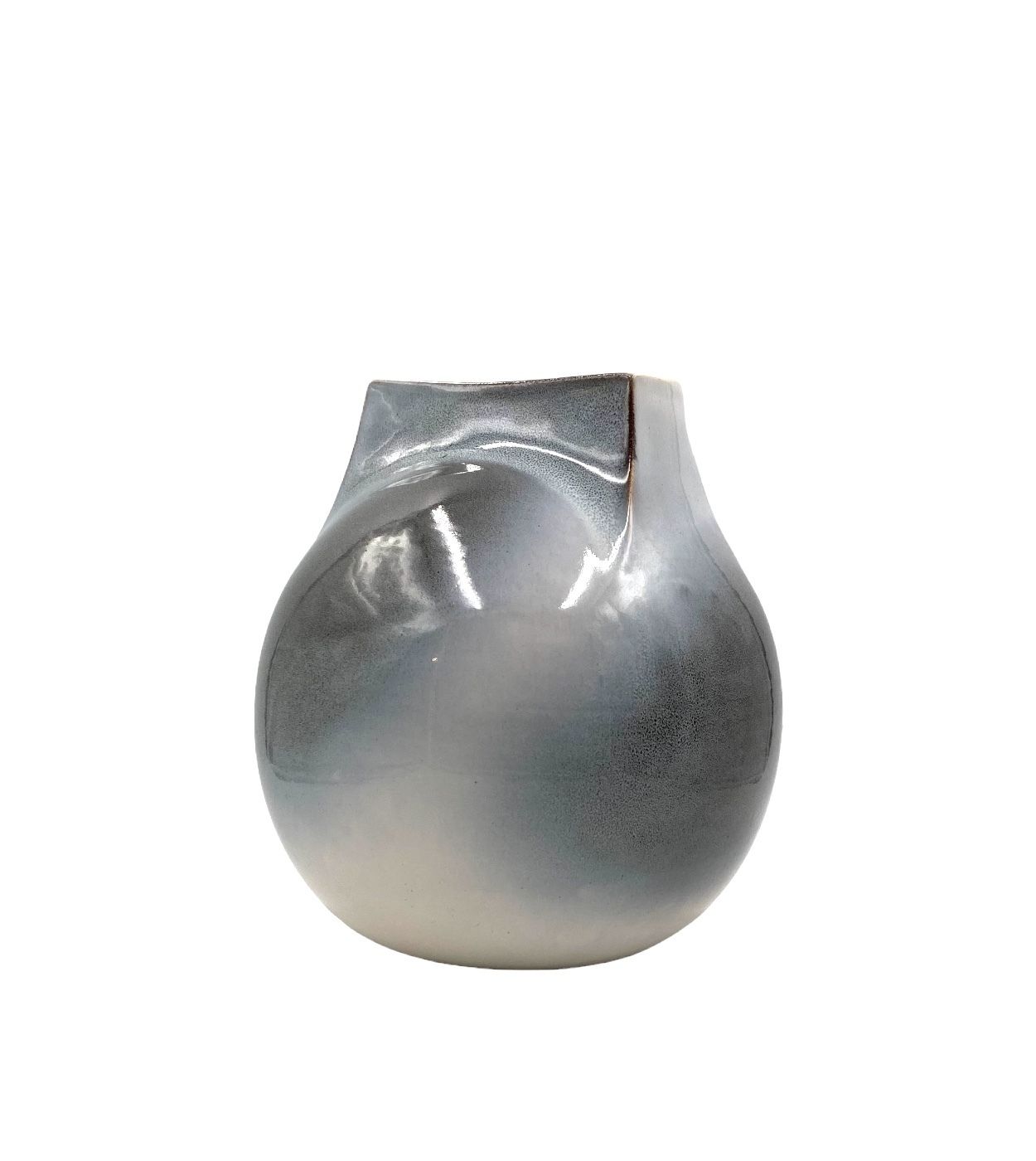 photo vintage Mid Century Modern Spherical Gres Vase, Franco Bucci Italy Ca. 1970