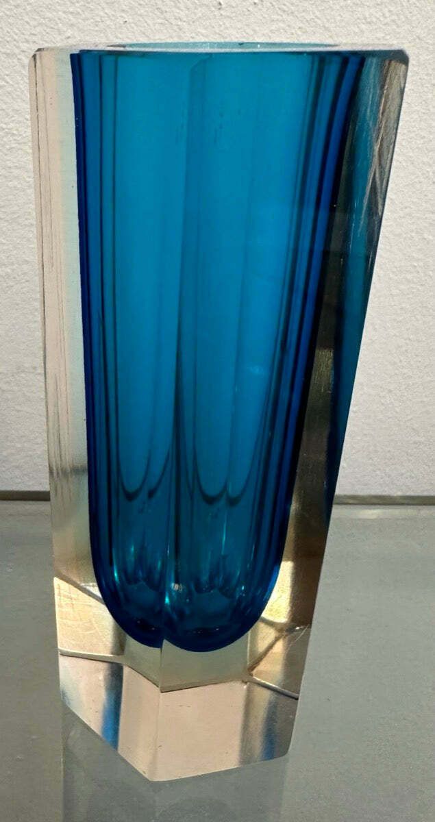 Home Decor Small 1960s Italian Murano Turquoise Glass Vase photo