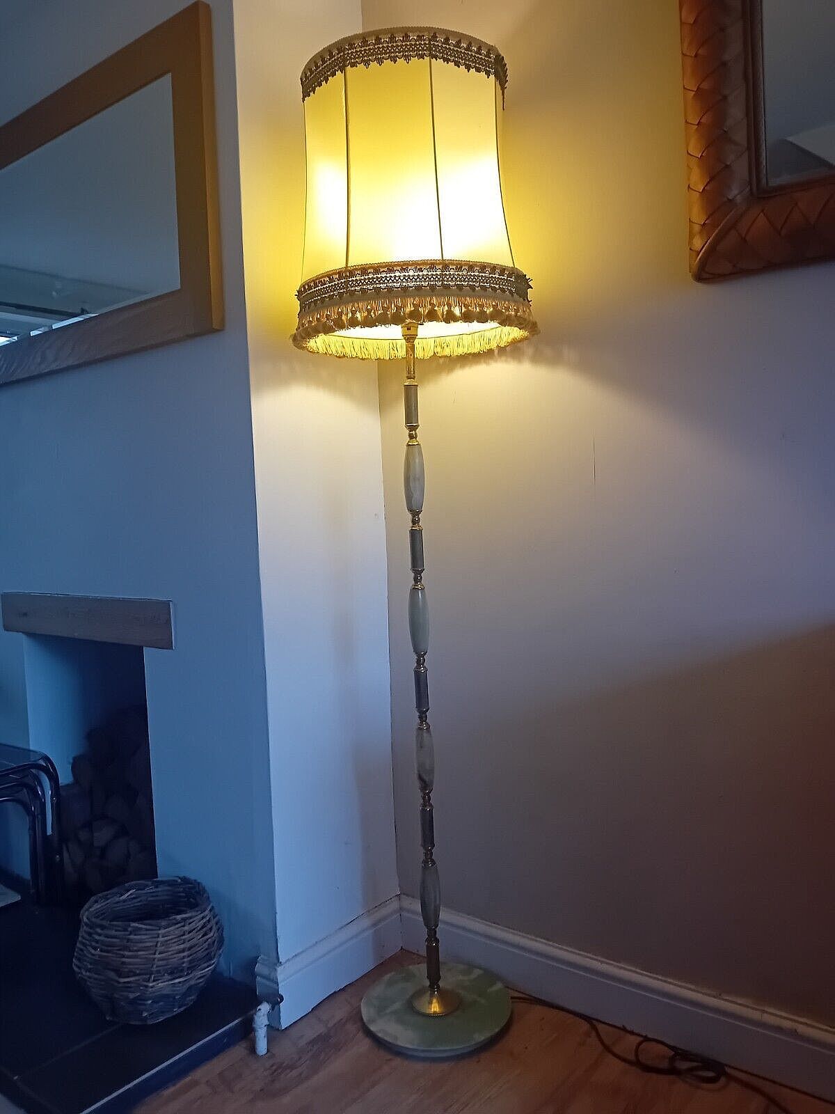 Beautiful 1960's Onyx And Brass Gilt Mid Century Floor Lamp / Standard Lamp