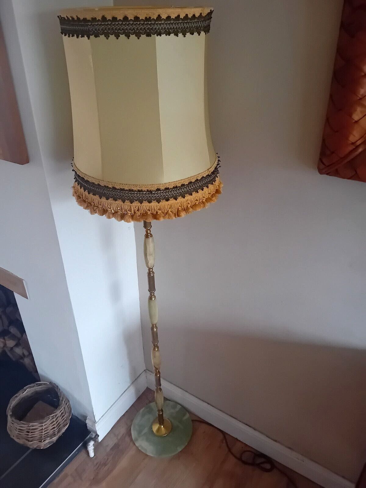 photo vintage Beautiful 1960's Onyx And Brass Gilt Mid Century Floor Lamp / Standard Lamp