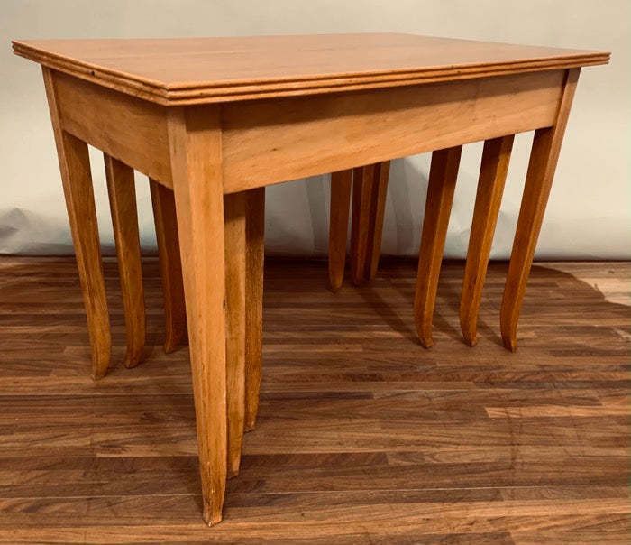 Set Of 3 1960s English Stackable Teak Nest Of Tables Or Nesting Tables photo Furniture