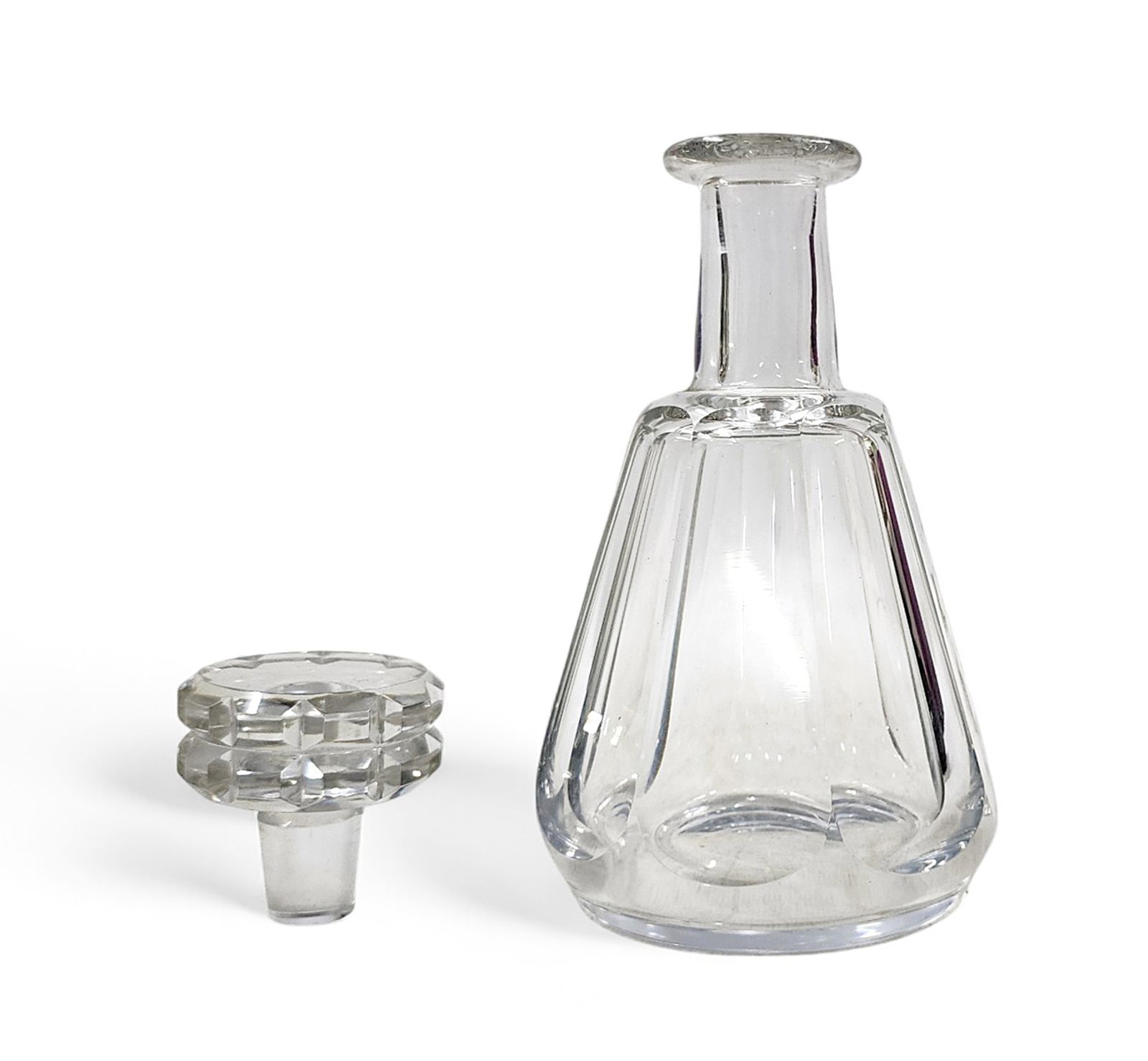 Mid 20th Century Modern Cut Crystal/Glass Decanter With Stopper Stamped By Baccarat, France photo furniture