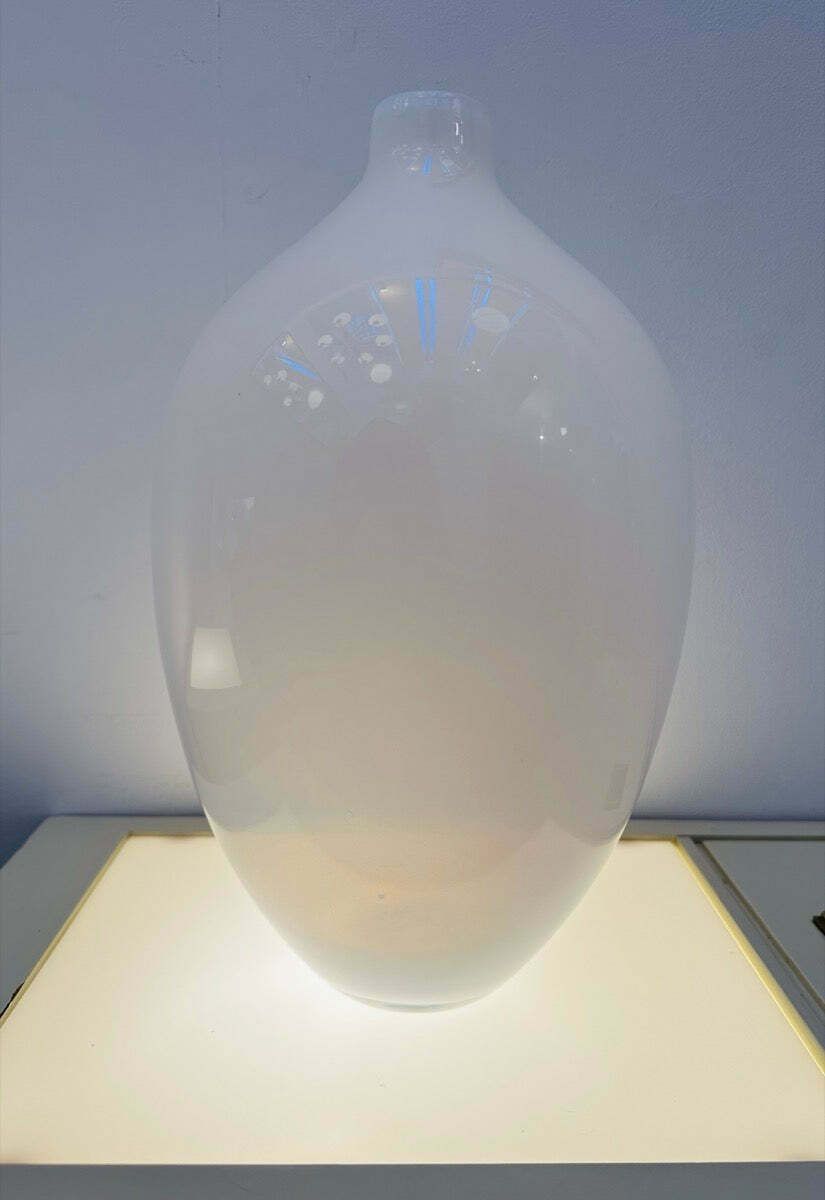1960s Italian Opalescent Glass Oviod Form Vase photo for sale