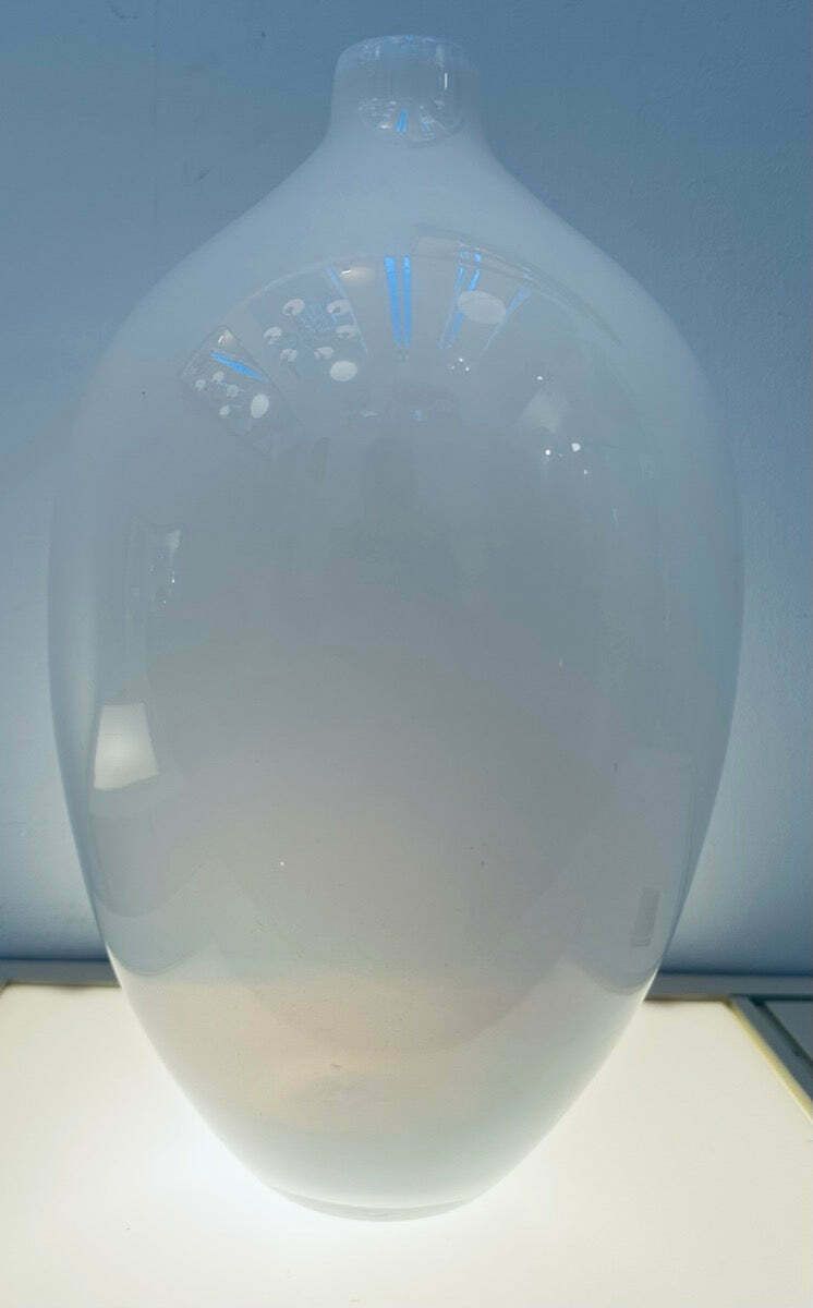 photo for sale 1960s Italian Opalescent Glass Oviod Form Vase