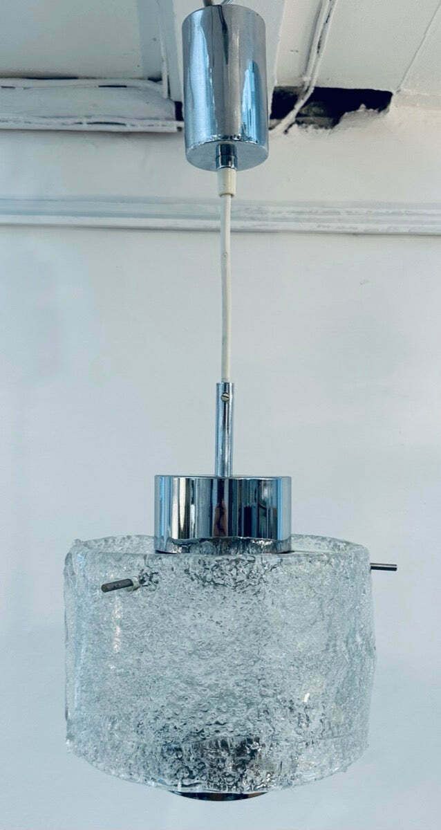 1970s German J. T. Kalmar Frosted Glass Pendant Light photo furniture