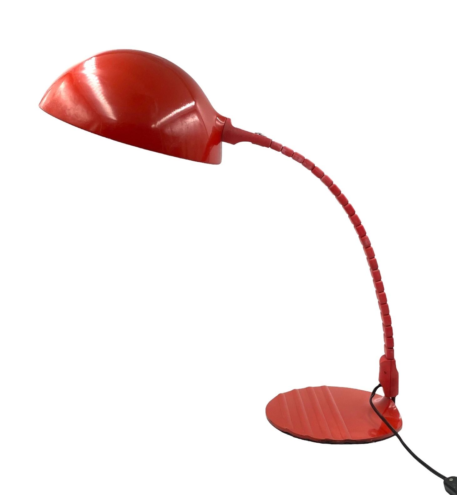 Lighting Elio Martinelli, Flex Calotta Mod. 660 Bright Red Table Lamp, Martinelli Luce Italy, 1972 photo