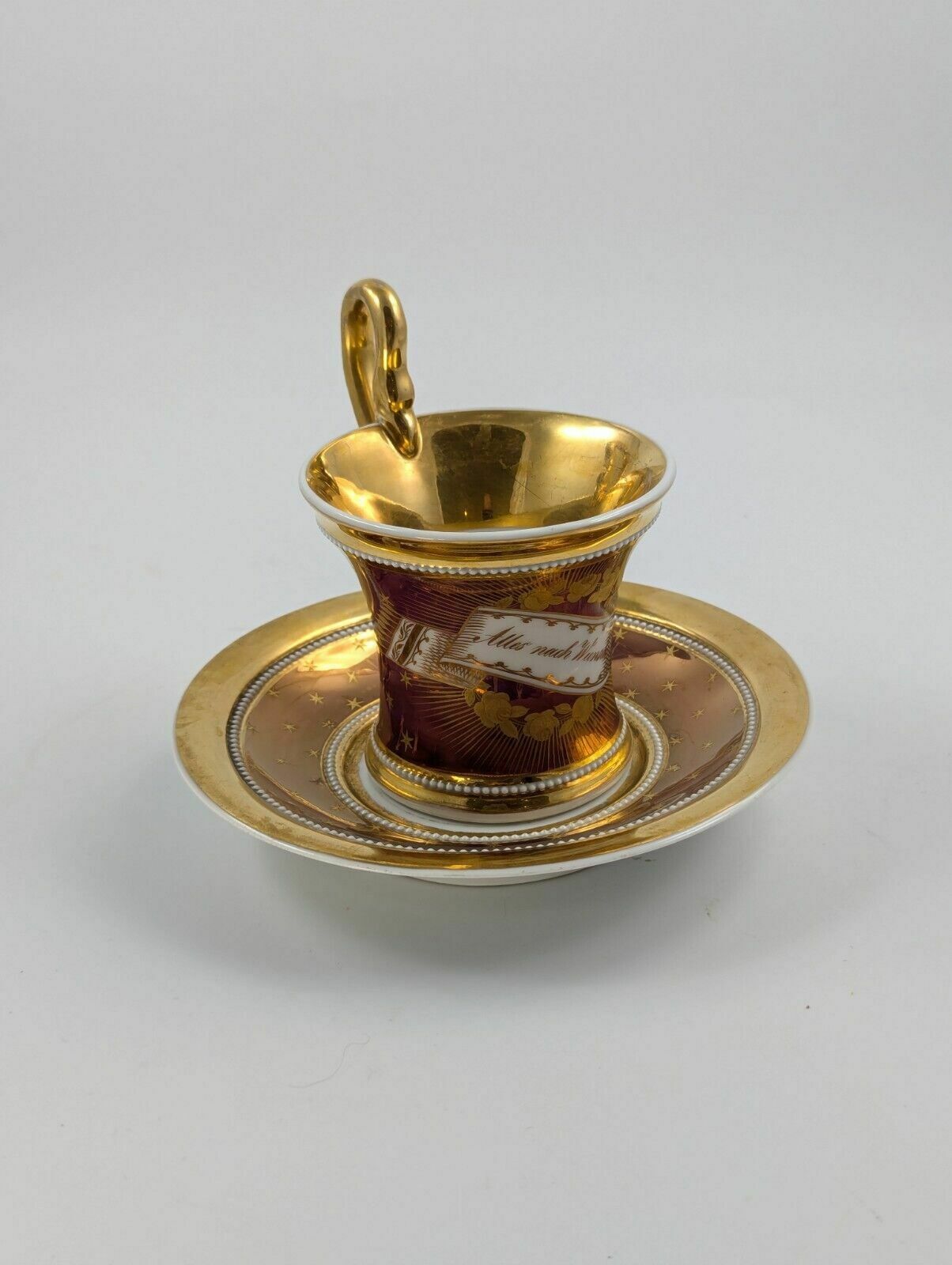 Antique Kpm Berlin, Germany, Porcelain Hand Painted Cup & Saucer, C. 1800 photo 900.0