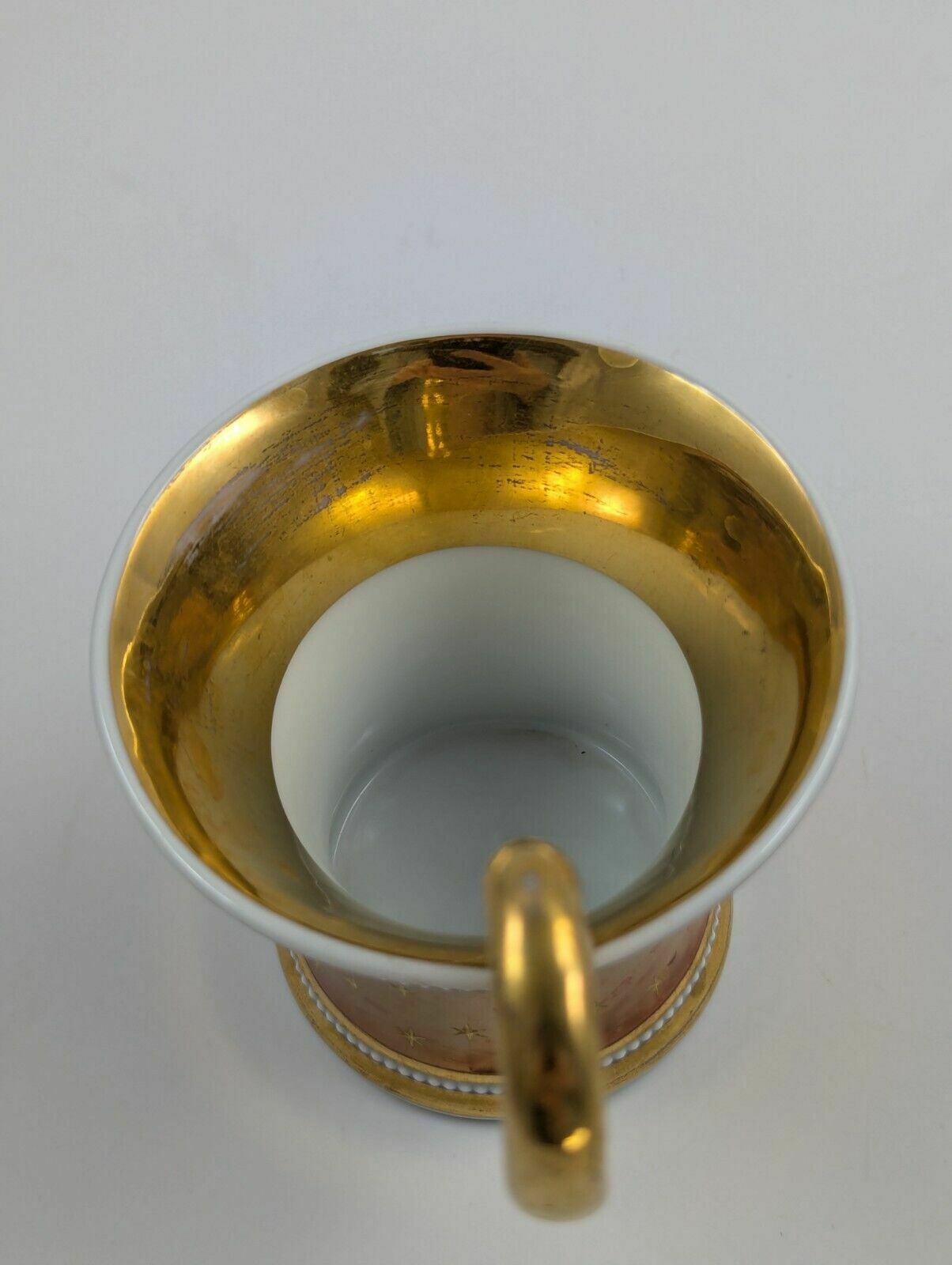 photo vinterior Antique Kpm Berlin, Germany, Porcelain Hand Painted Cup & Saucer, C. 1800