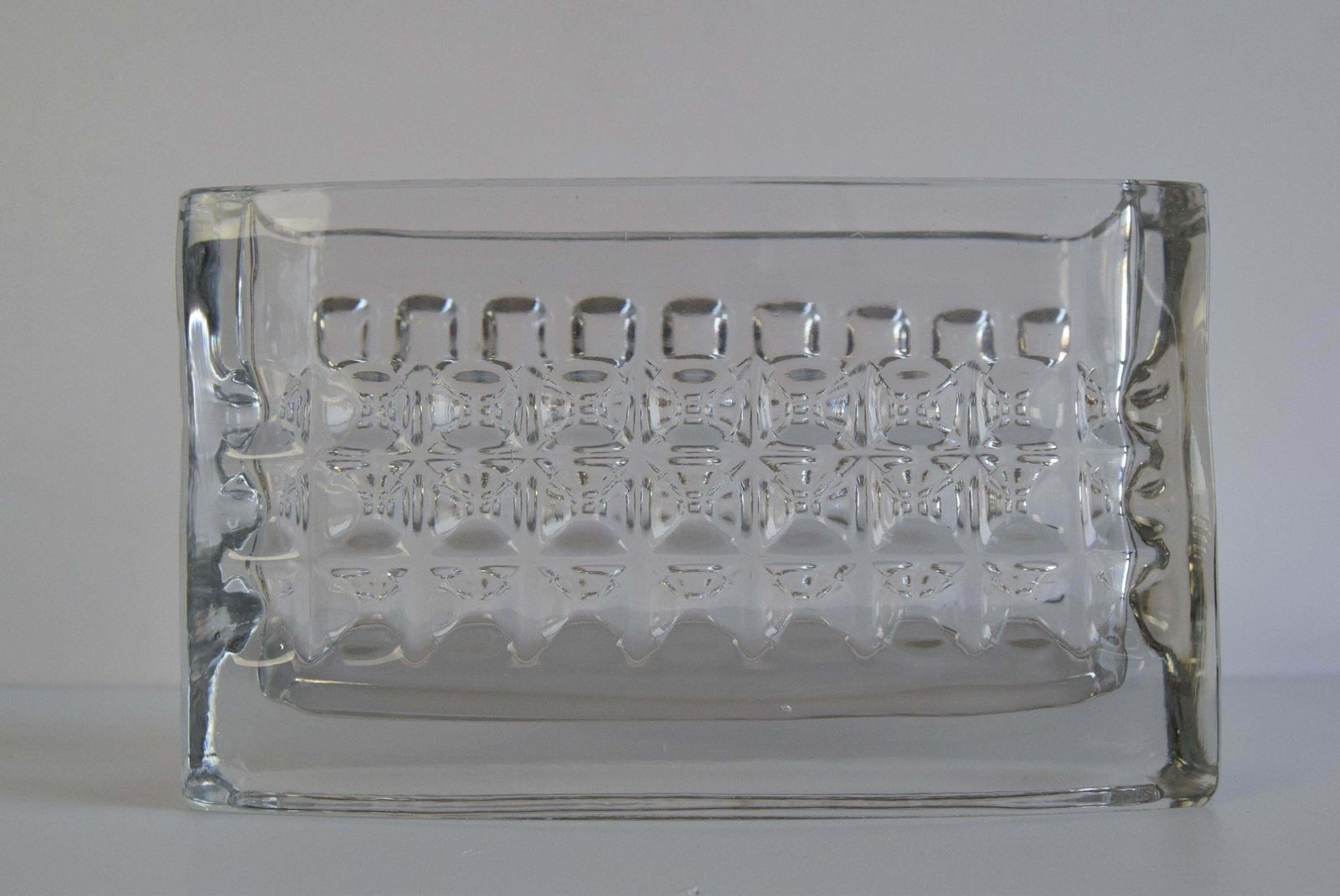 Vintage Jardiniere Glass Vase, By Rudolf Jurnikl, Rudolfova Hut, 1960's. photo vinterior