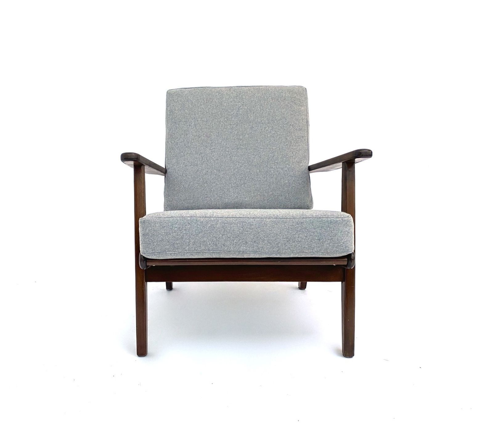 Danish Aage Pedersen Model Ge88 Teak And Grey Wool Lounge Armchair For Getama Mid Century 1950s photo furniture