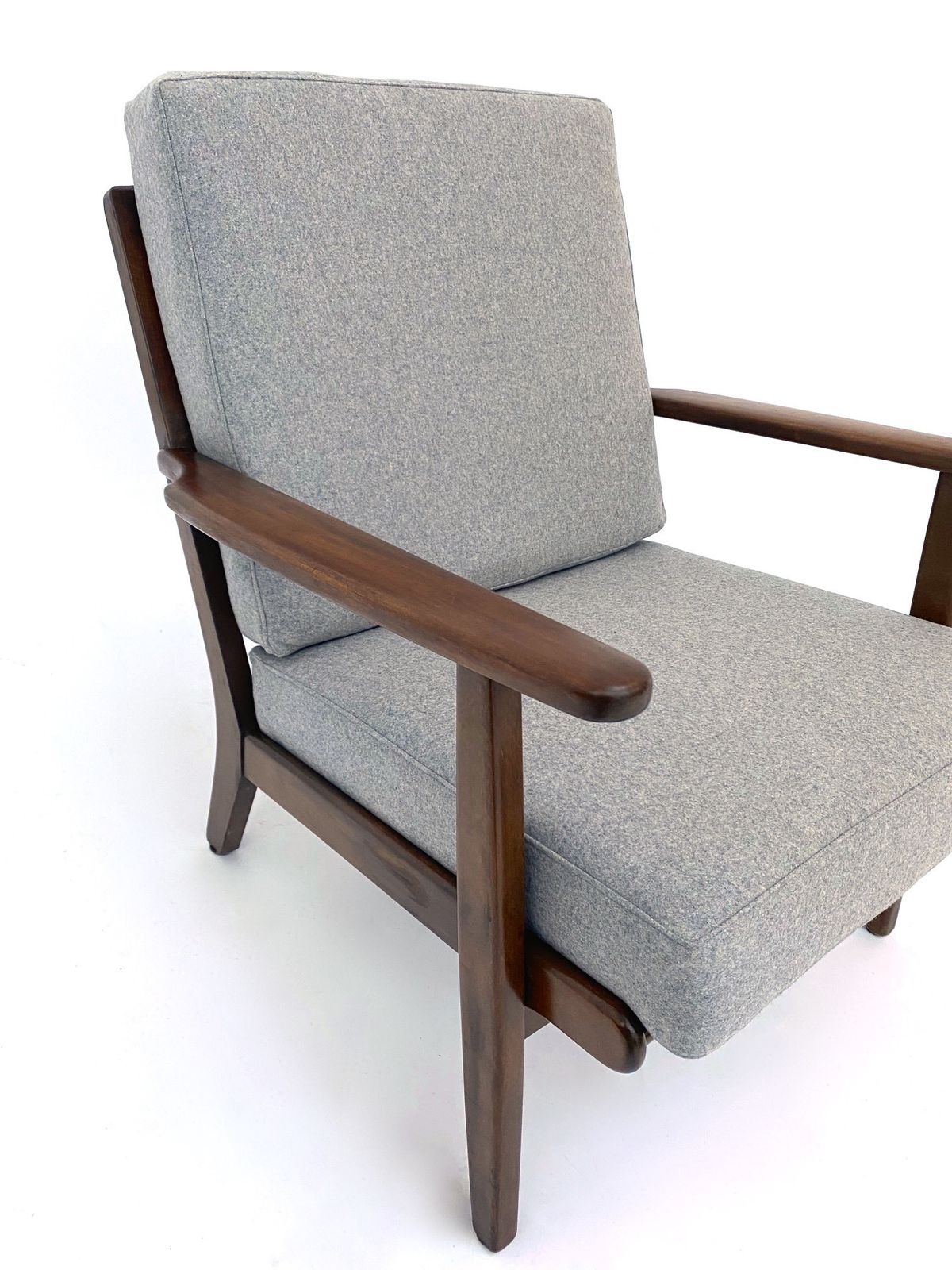 Danish Aage Pedersen Model Ge88 Teak And Grey Wool Lounge Armchair For Getama Mid Century 1950s photo 1250.0