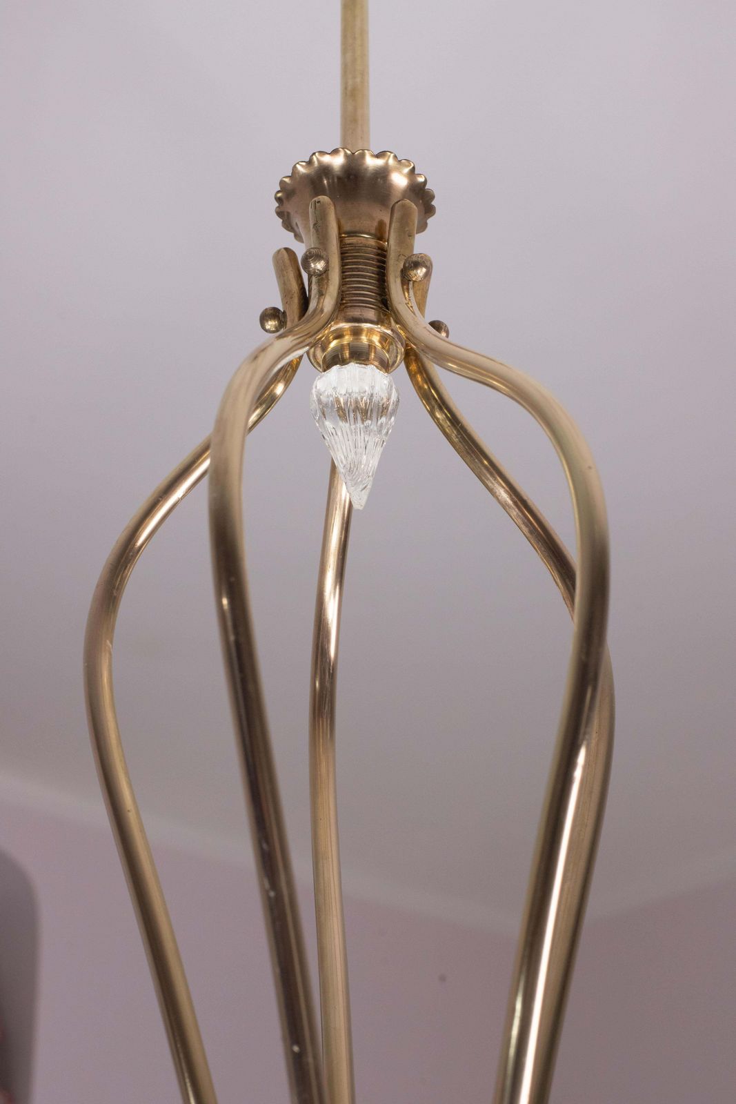 Extraordinary 5 Light Art Deco Murano Glass And Brass Chandelier By Barovier photo buy