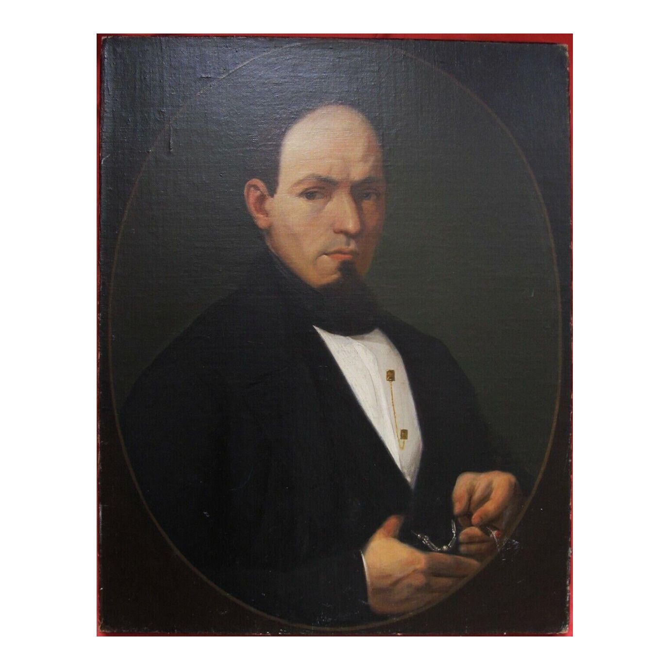Portrait Of Man Smoking Pipe Painting