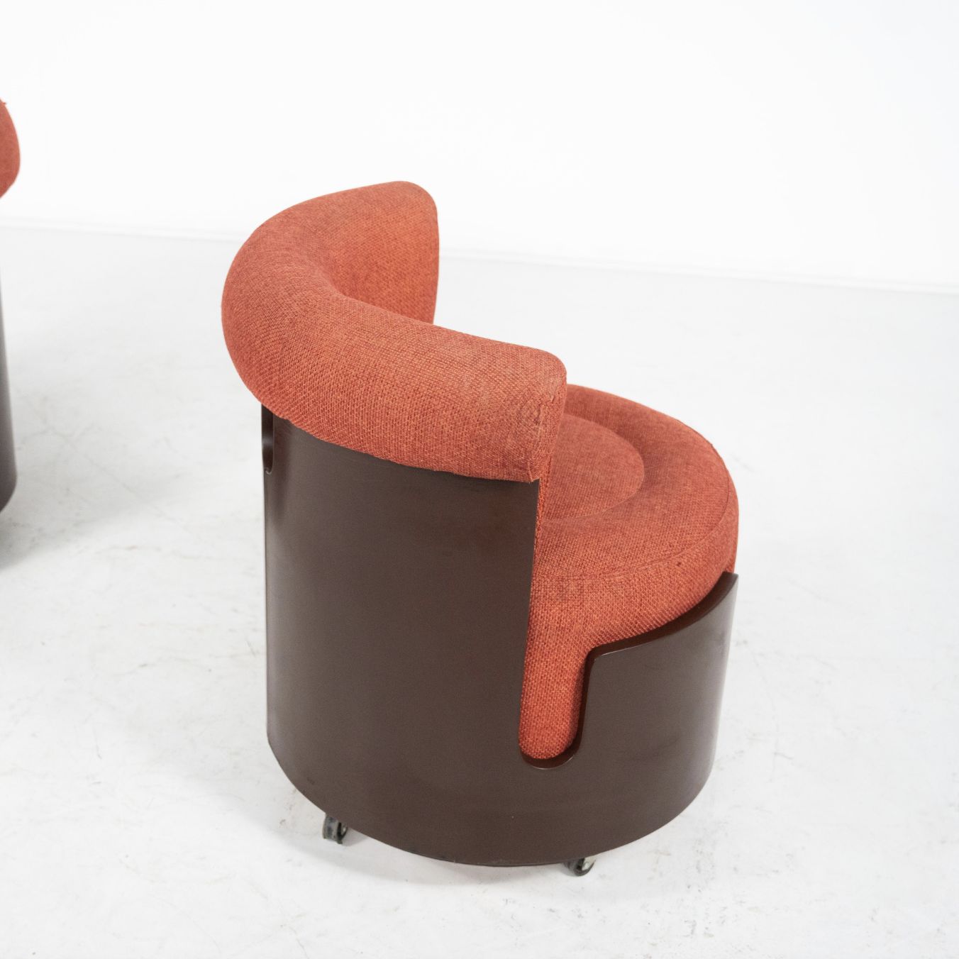 Mid Century Modern Pair Of Small Armchairs, Italy, Original Fabric photo vinterior