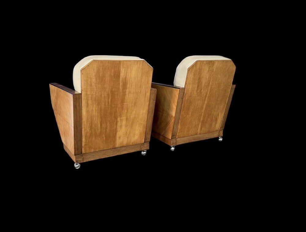 A Superb Pair Of Art Deco Armchairs photo vintage
